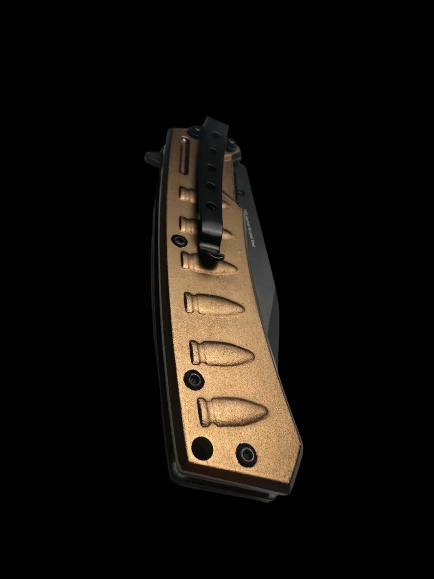 Black Tan Handle Folding Knife