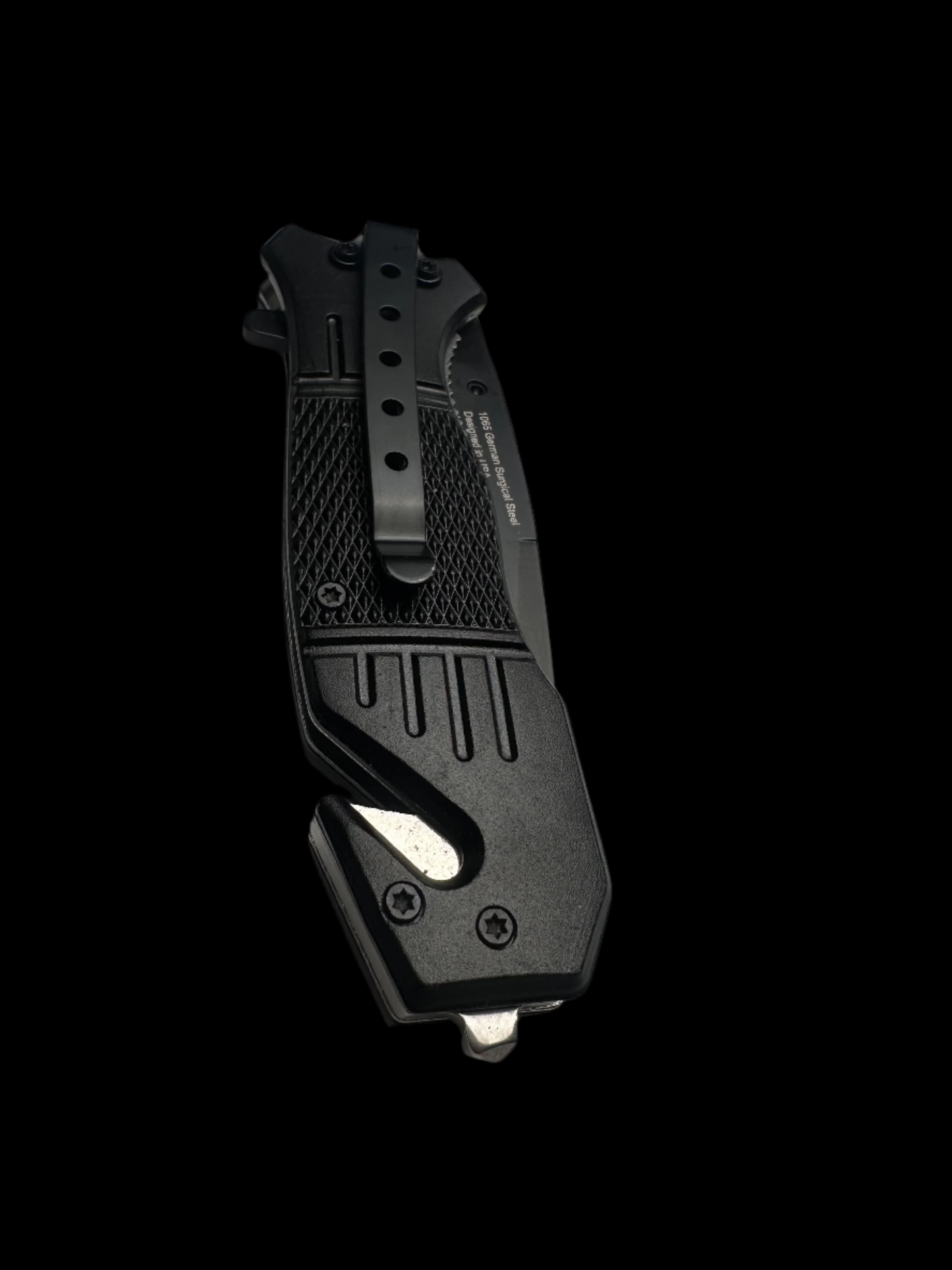 Black and Orange Tactical Knife