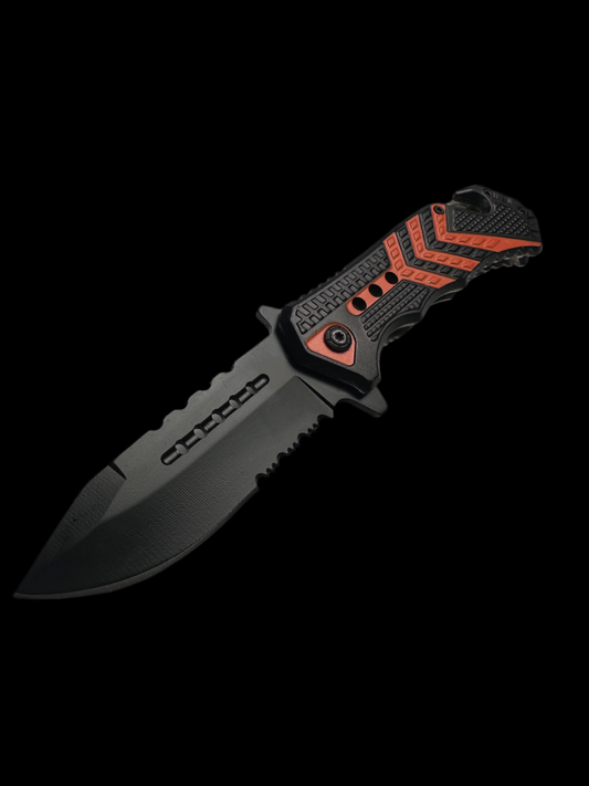 Black and Orange Tactical Knife