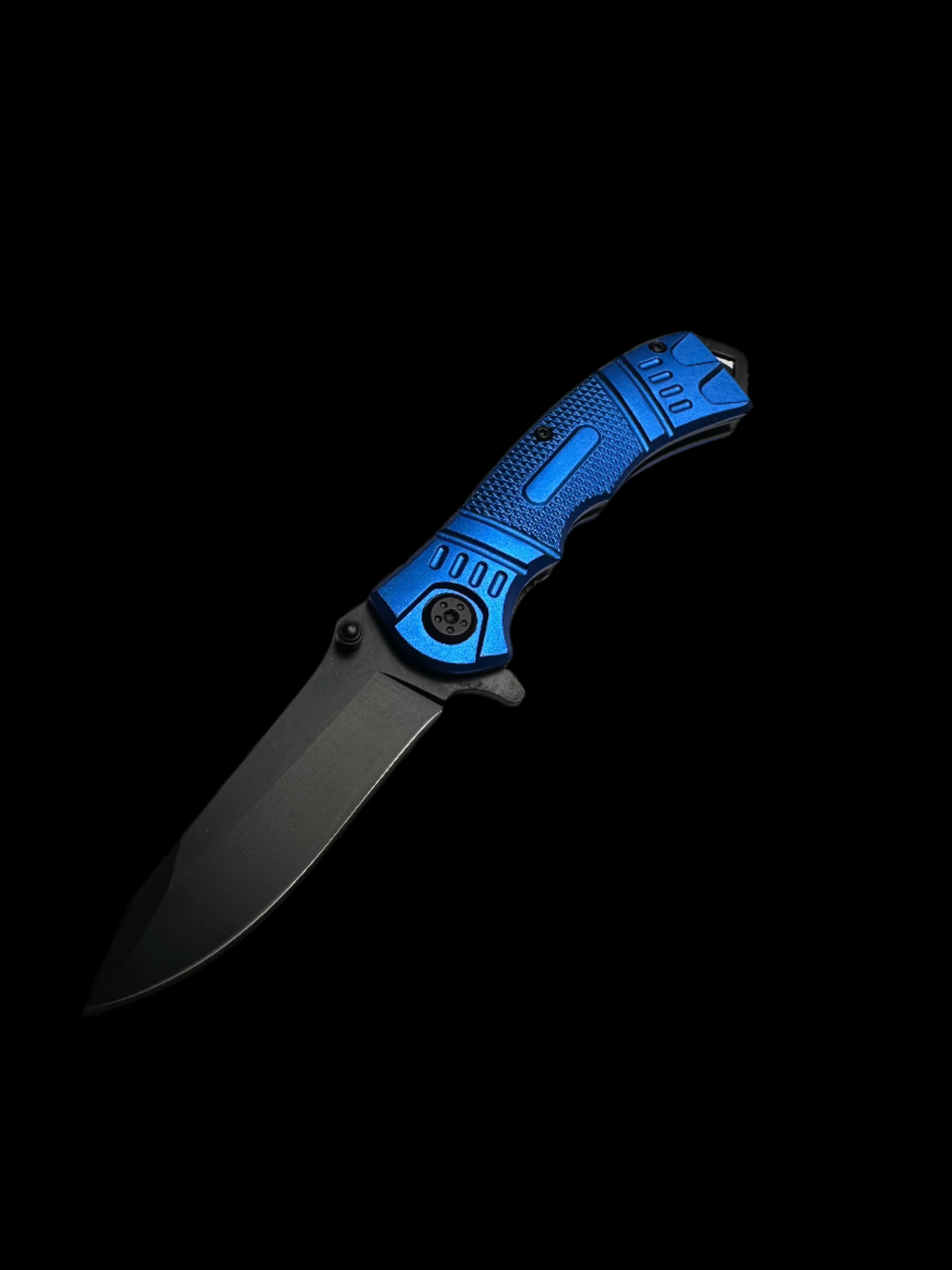 Black Blue Handle Folding Knife