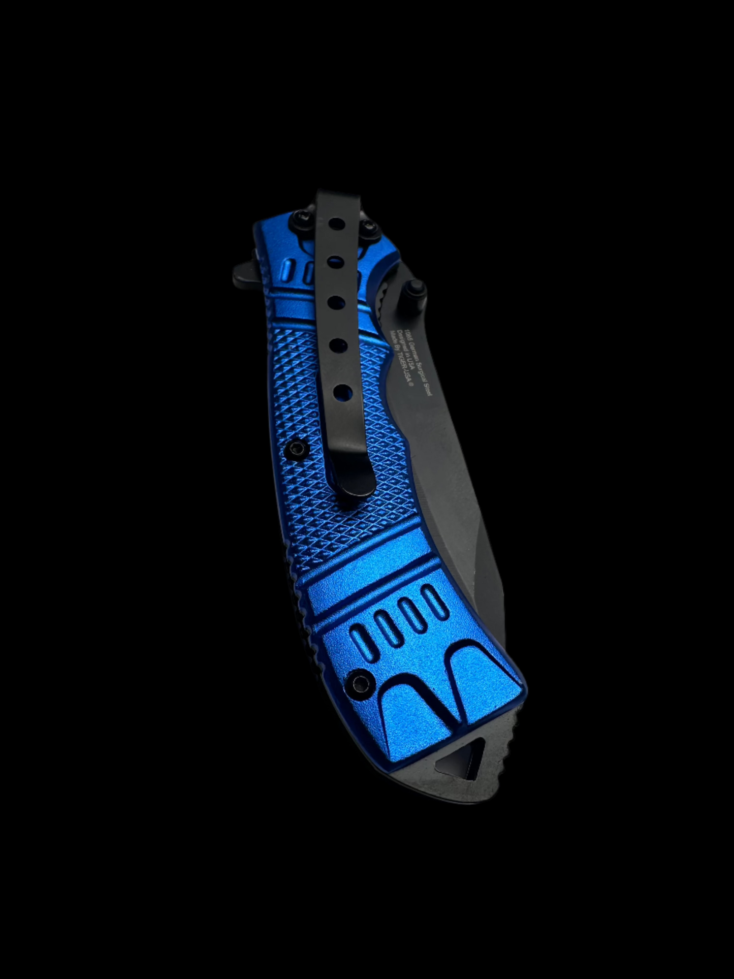 Black Blue Handle Folding Knife