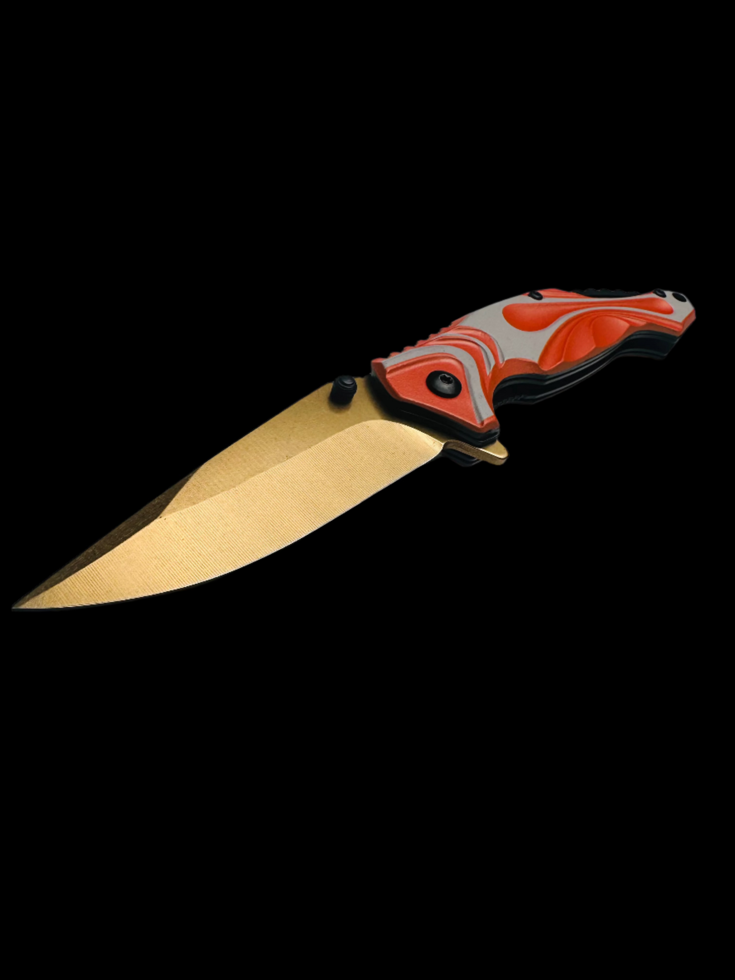 Gold Orange Folding Knife